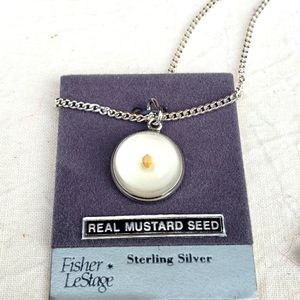 Silver Necklace with Mustard Seed
